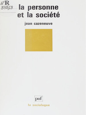 cover image of La Personne et la société